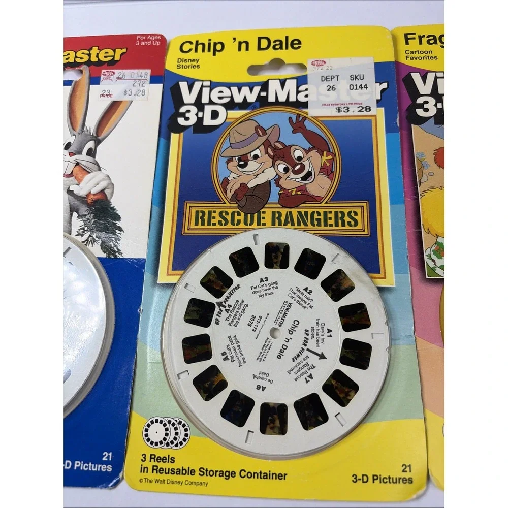 Lot of 3 - 3d View-Master 3 Reel Packets NEW FACTORY SEALED 1988-1990